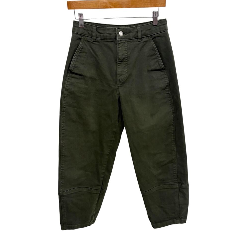 Everlane The Utility Barrel Pant Green 4R High Waisted